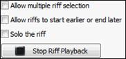 [Stop Riff Playback] button 